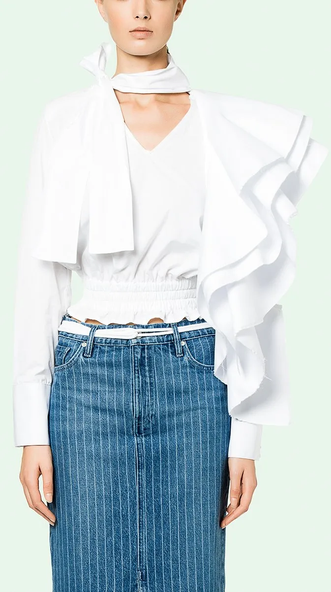 Crazy Ruffle Shirt, White
