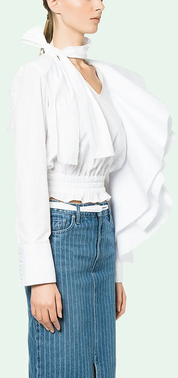 Crazy Ruffle Shirt, White