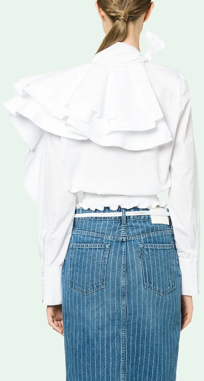 Crazy Ruffle Shirt, White