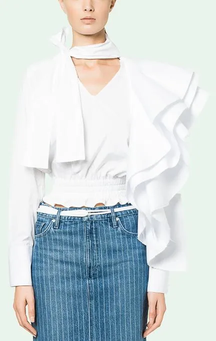Crazy Ruffle Shirt, White