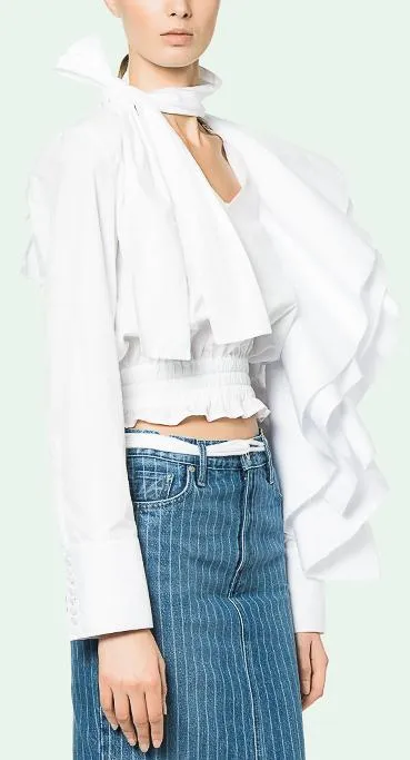 Crazy Ruffle Shirt, White