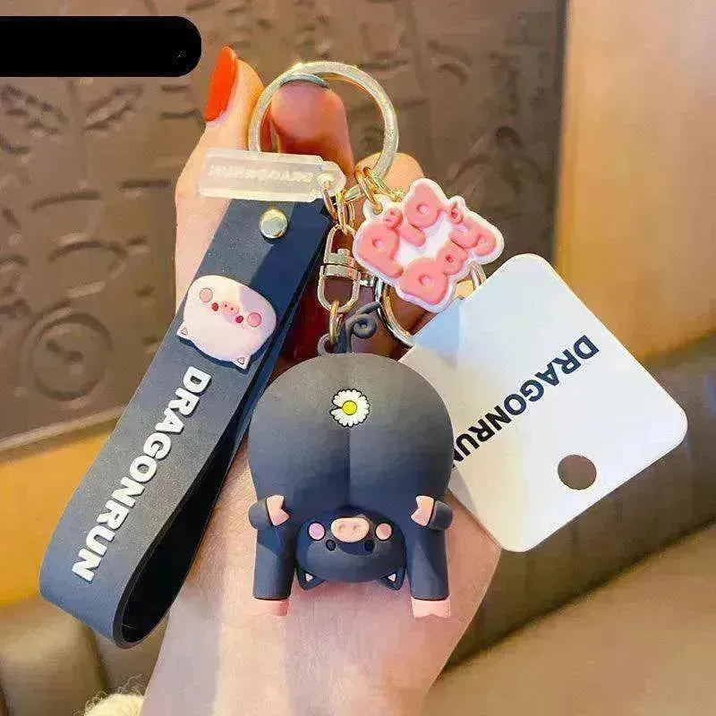 Cute Original Pig Chrysanthemum Keychain Trend Keychain