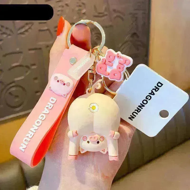 Cute Original Pig Chrysanthemum Keychain Trend Keychain