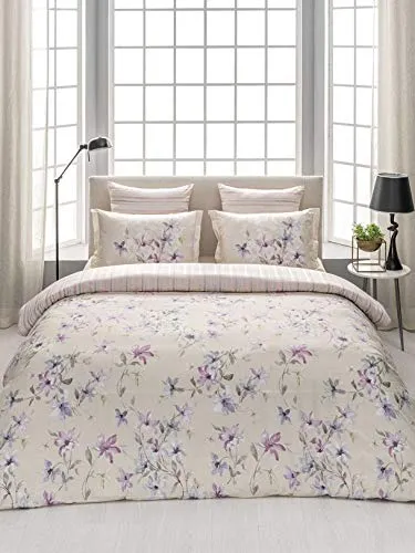 D'Decor Live Beautiful 144TC 1 Double Bedsheet with 2 Pillow Covers - Beige ( 228 cm X 274 cm , 90IN X 108IN )