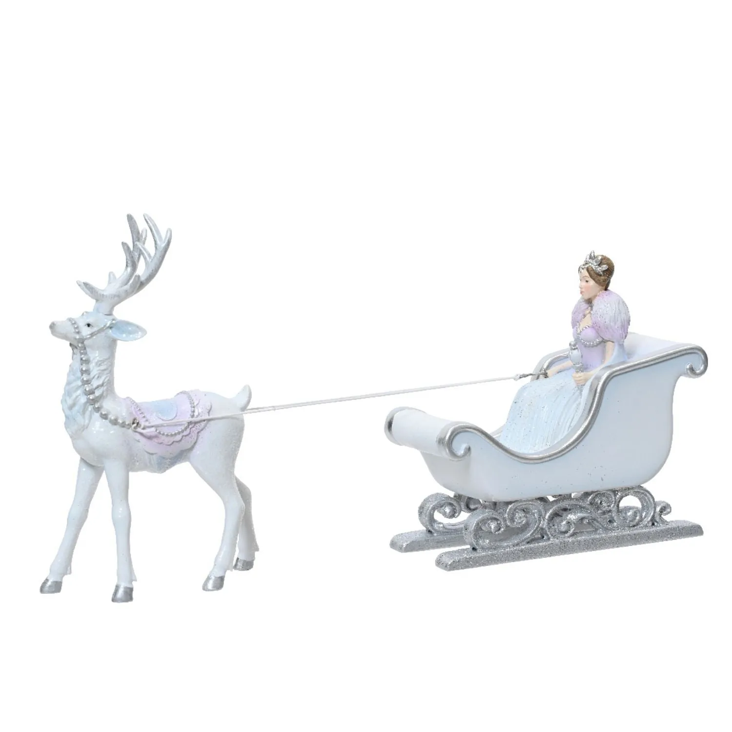 Decoris 33cm Deer & Queen Resin Ornament