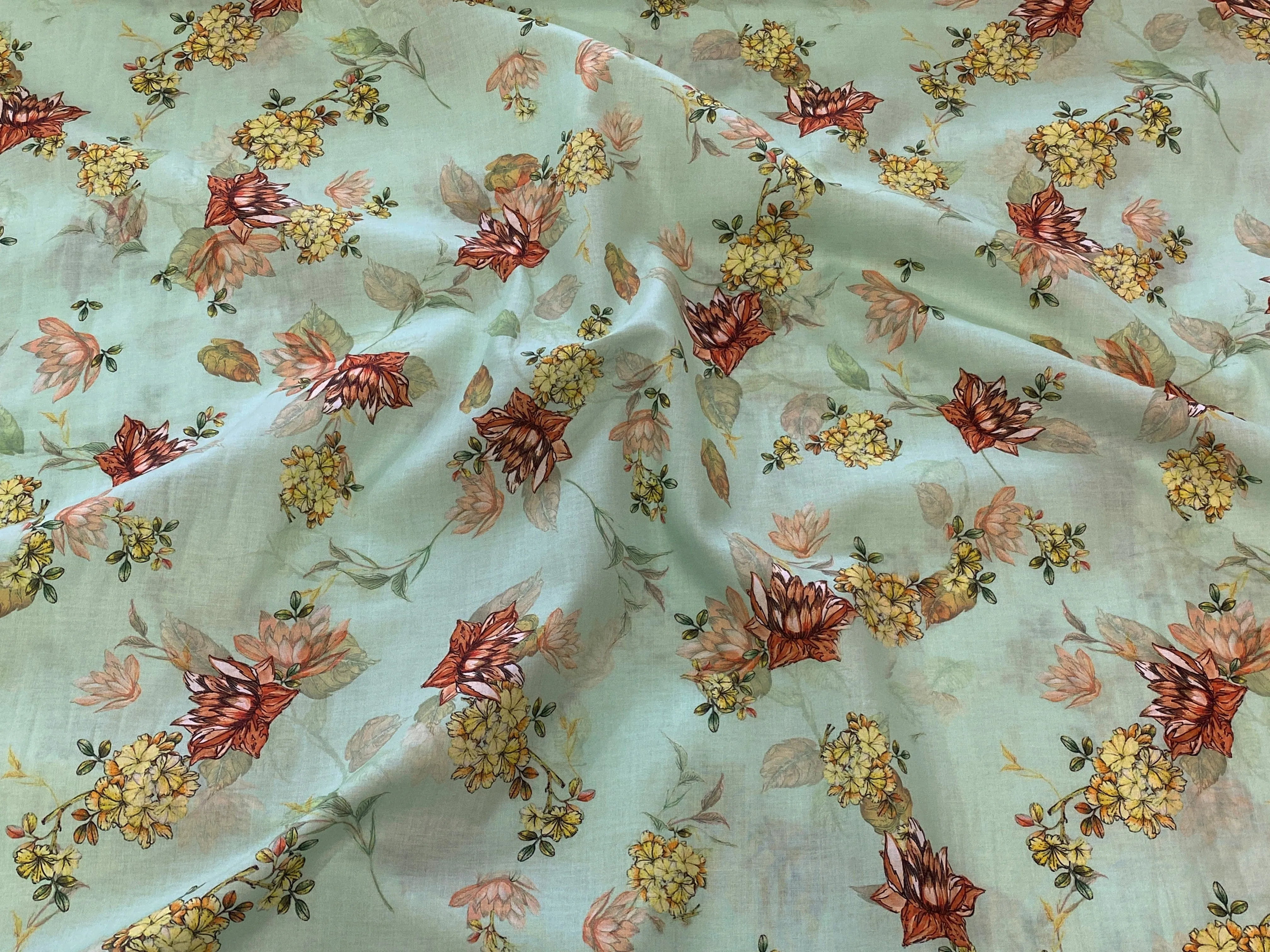 Distinctively Lotus - Digital Printed Cotton