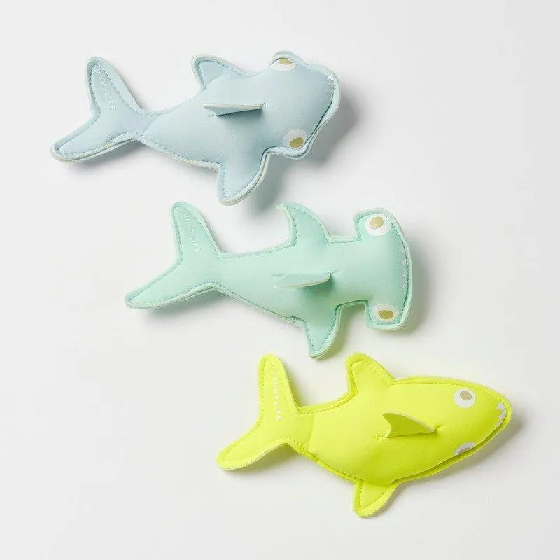 Dive Buddies (Set of 3) - Blue, Aqua, and Neon Yellow Salty the Shark