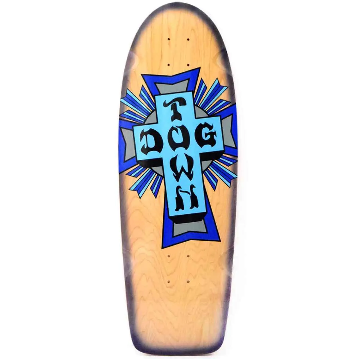 Dogtown Cross Logo 70s Classic Skateboard Deck  10.0 x 30.0 - Natural / Purple Fade / Blue Cross