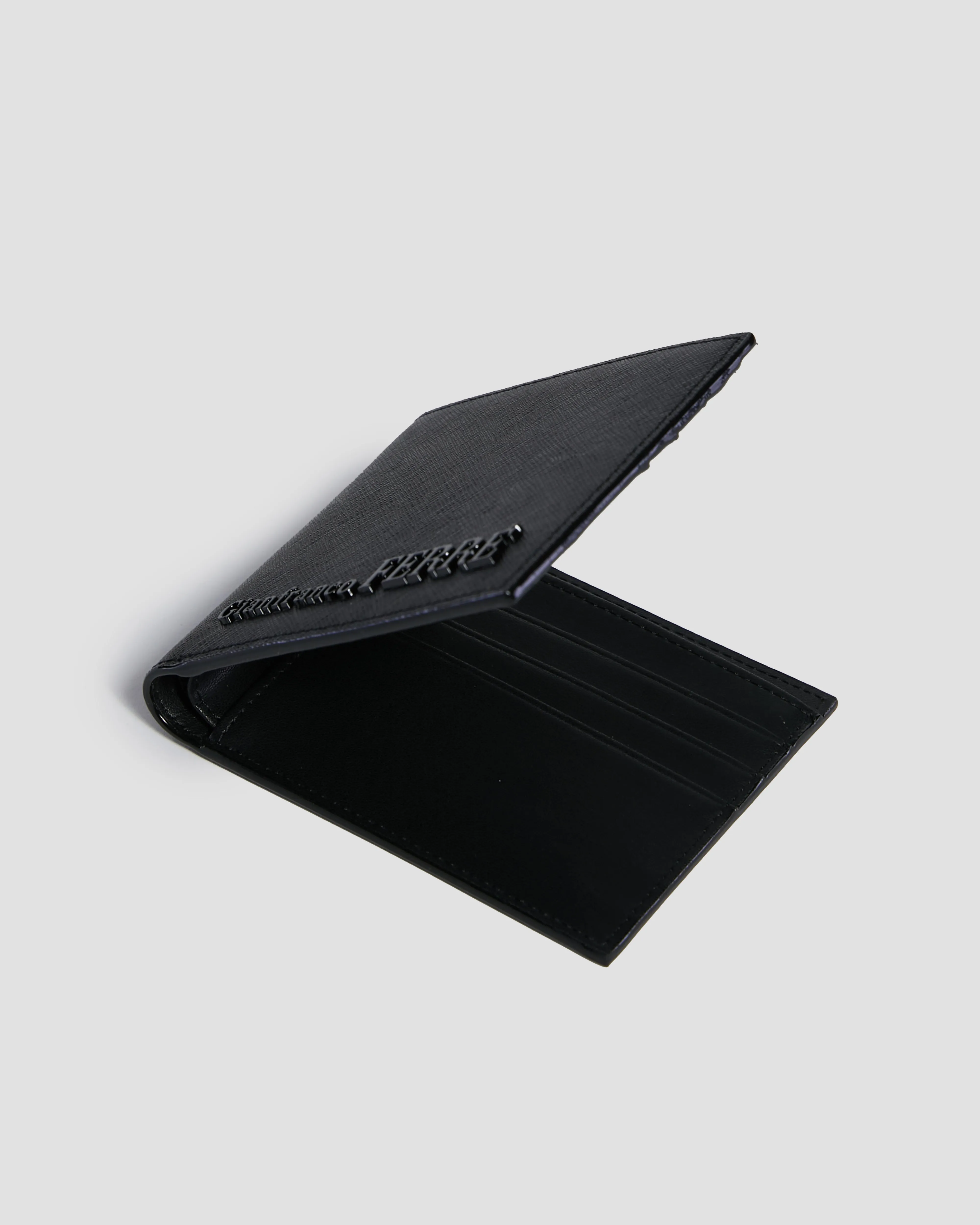 Embellished Textured Bifold Wallet - Six Slots