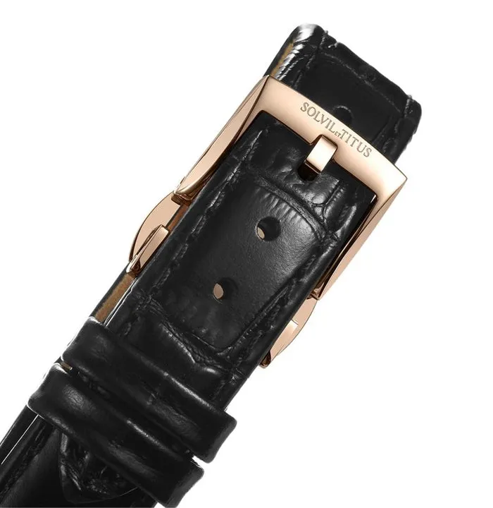 Exquisite 3 Hands Mechanical Leather Women Watch W06-03232-001
