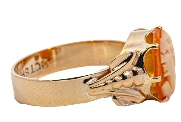 Exquisite 9ct Yellow Gold Cameo Ring - Delicate and Detailed