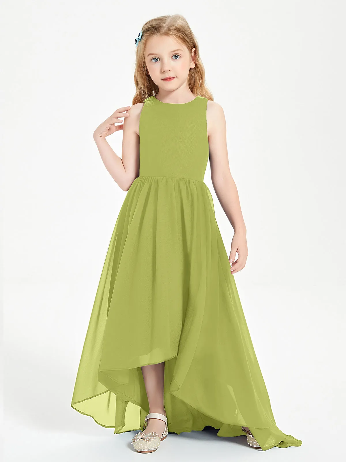 Exquisite Asymmetrical Junior Bridesmaid Dresses Scoop Neck Clover