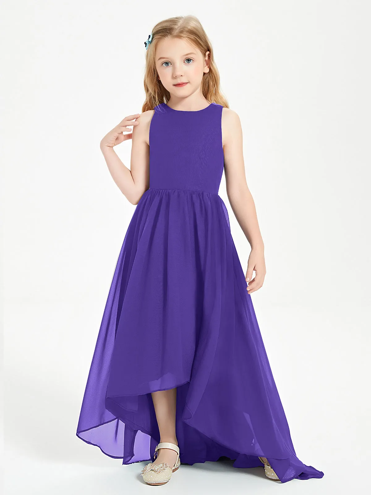 Exquisite Asymmetrical Junior Bridesmaid Dresses Scoop Neck Regency