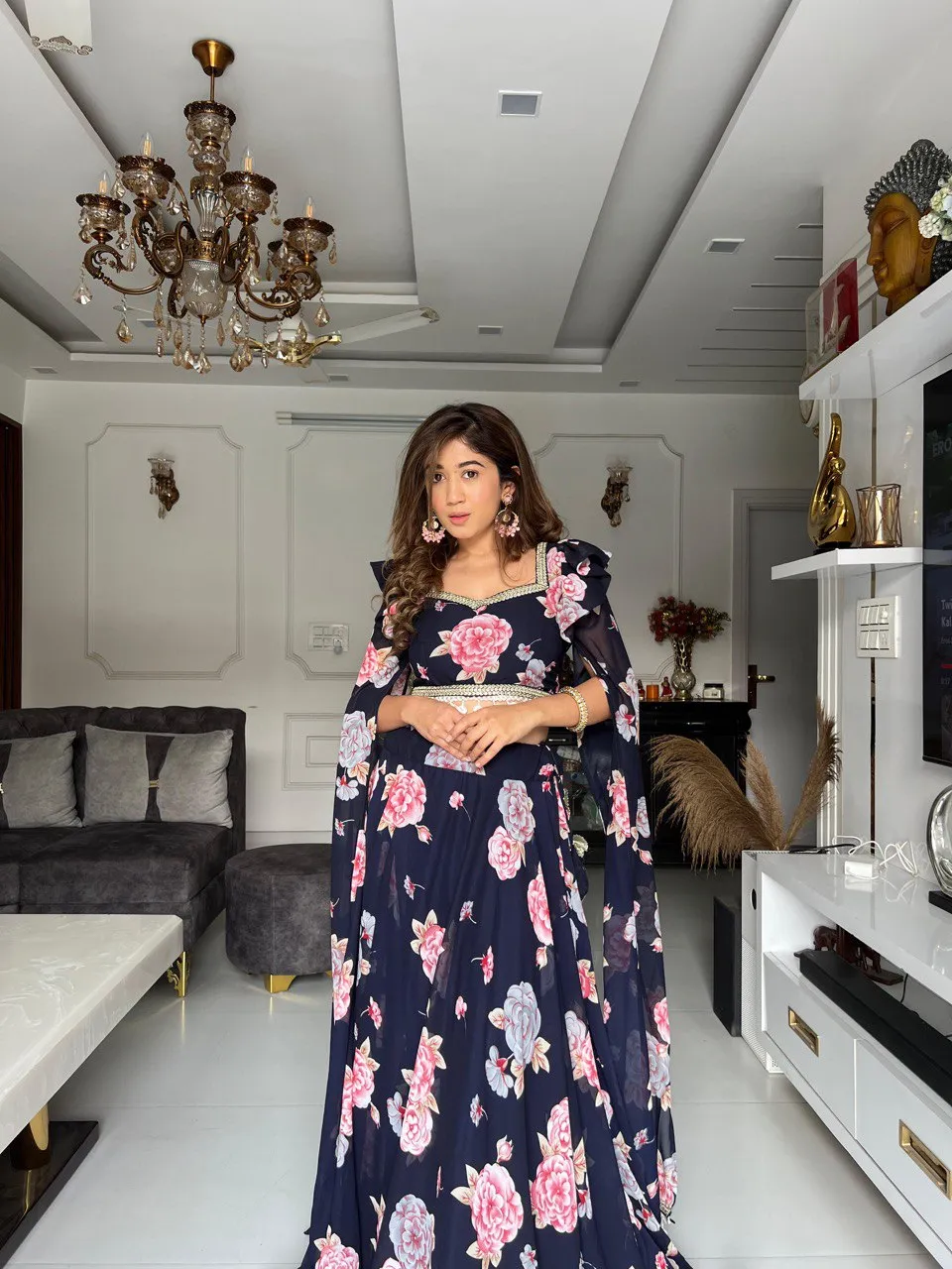 Exquisite Black Real Kalamkari Lehnga with Modern Touch