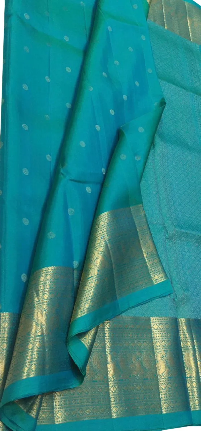 Exquisite Blue Kanjeevaram Handloom Silk Saree