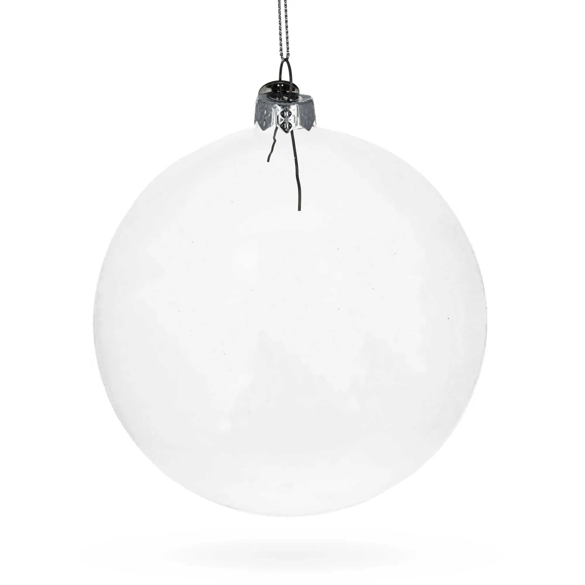 Exquisite Clear - Blown Glass Ball Christmas Ornament 4.6 Inches