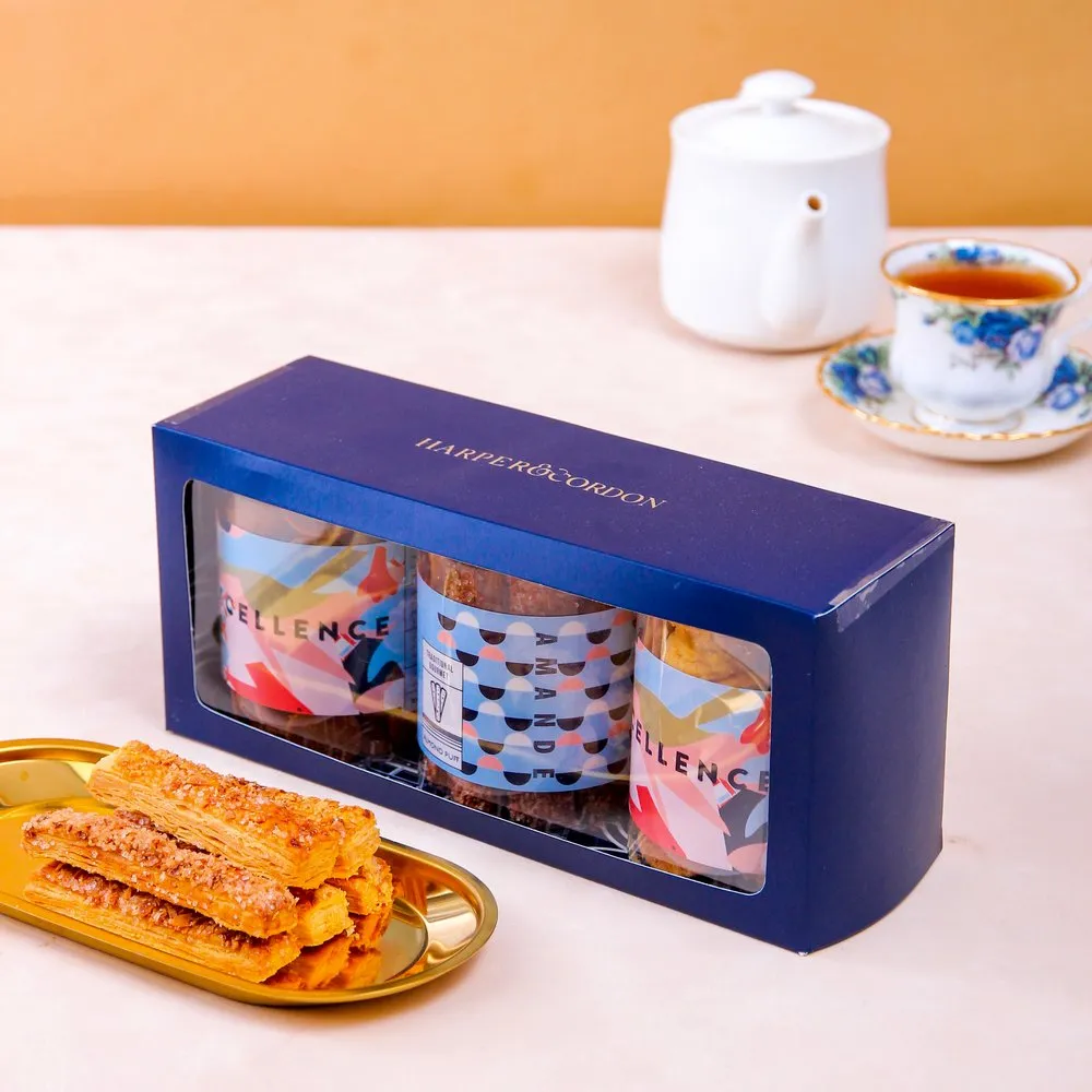 Exquisite Cookie Gift Box in Navy