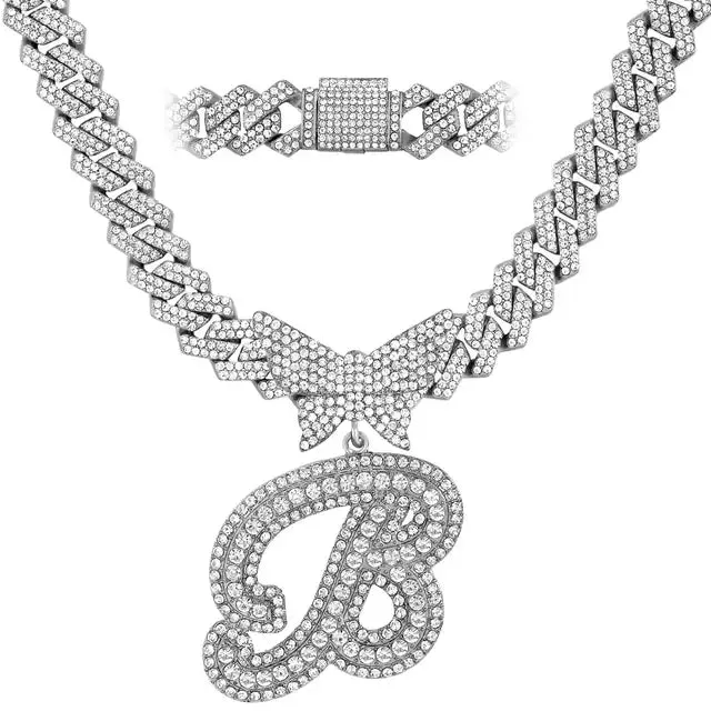 Exquisite Crystal Butterfly & Letter Necklace