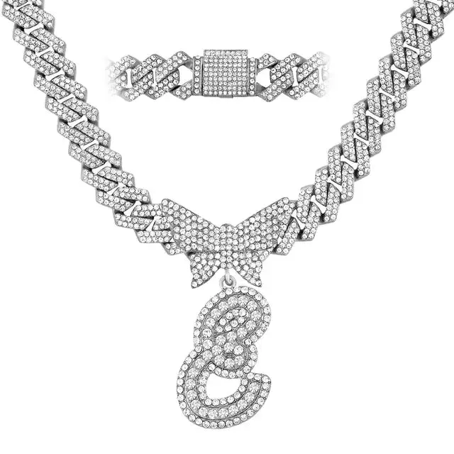 Exquisite Crystal Butterfly & Letter Necklace