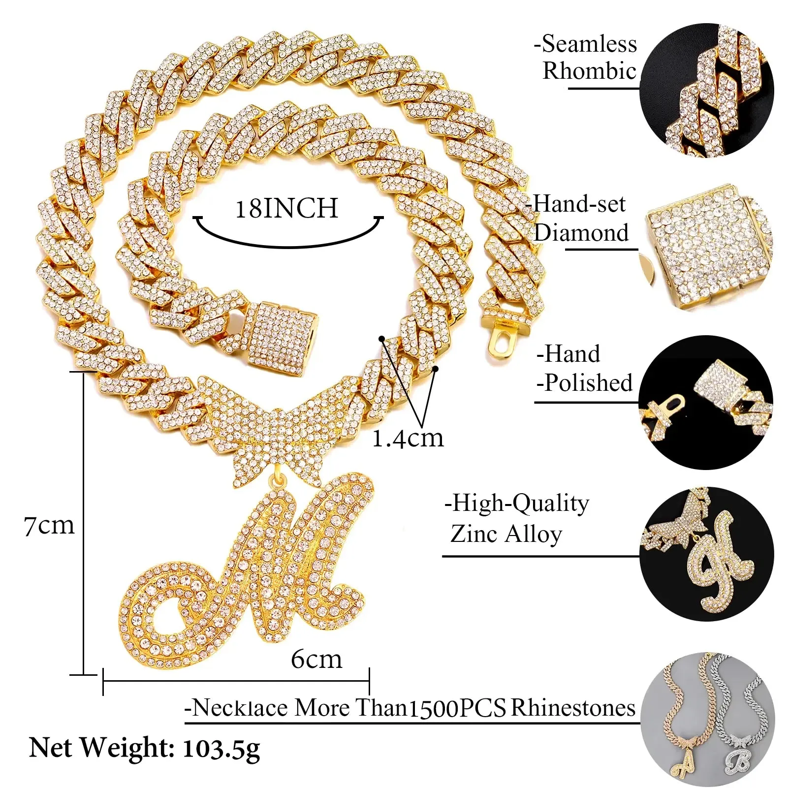 Exquisite Crystal Butterfly & Letter Necklace