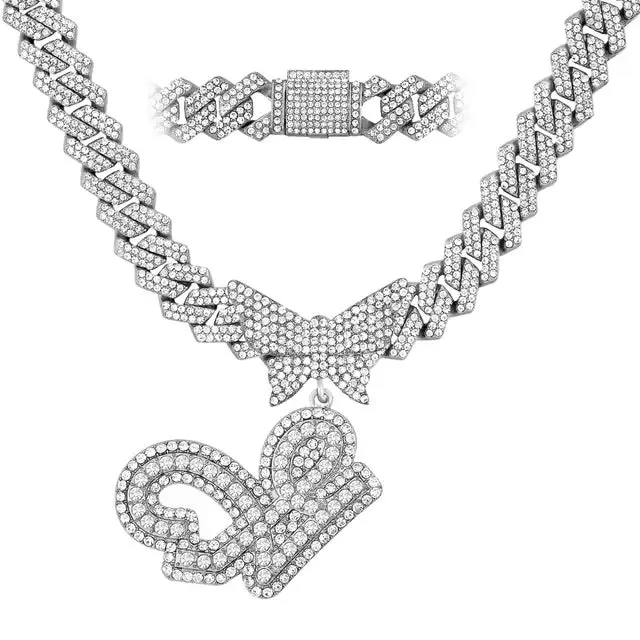 Exquisite Crystal Butterfly & Letter Necklace