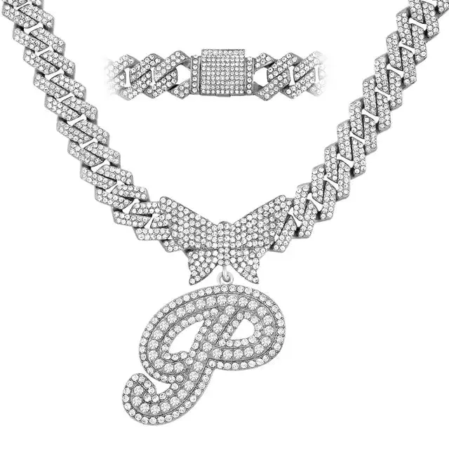 Exquisite Crystal Butterfly & Letter Necklace