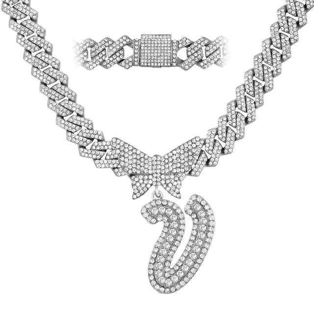 Exquisite Crystal Butterfly & Letter Necklace