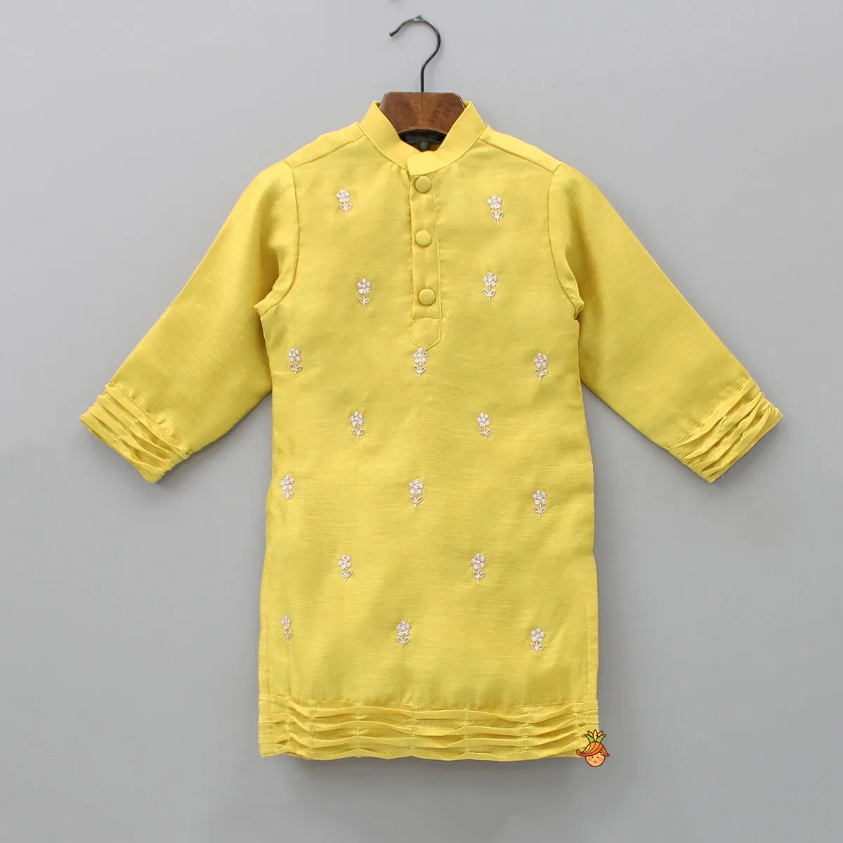 Exquisite Embroidered Pin Tuck Detailed Kurta With Pyjama