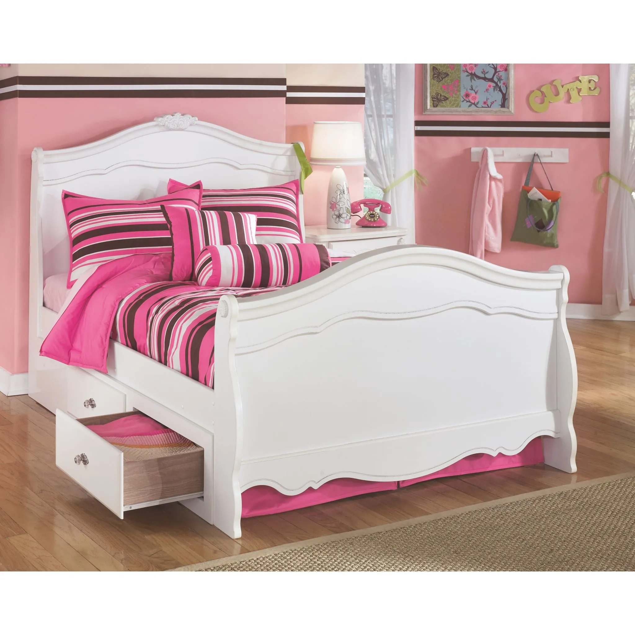 Exquisite Full Sleigh Bed w/Storage