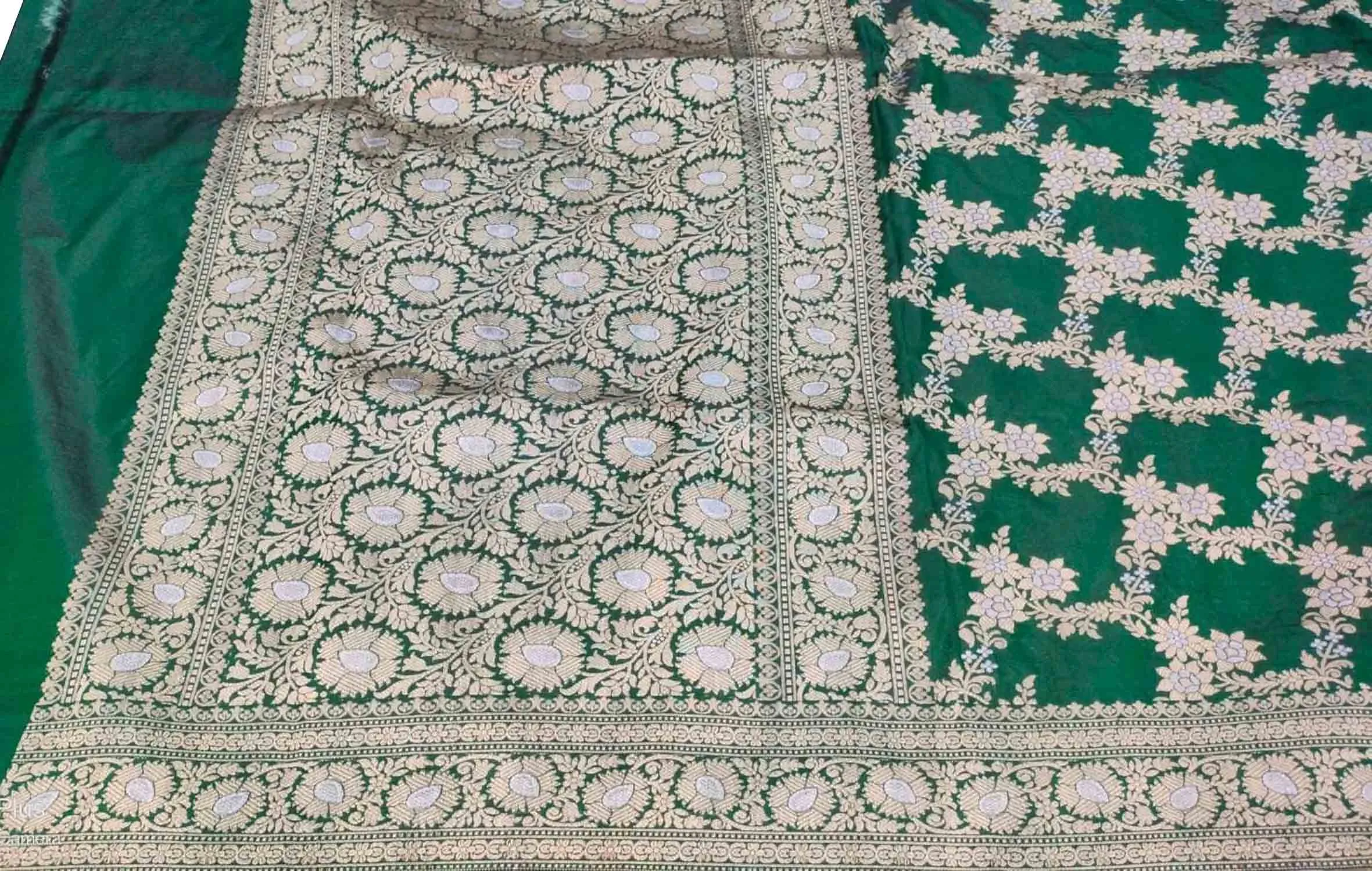 Exquisite Green Banarasi Handloom Silk Dupatta
