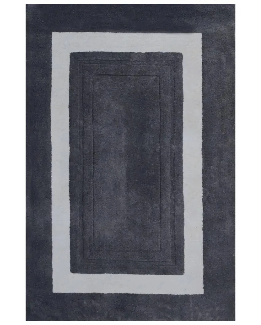 Exquisite Grey Solid Hand Tufted Wool Carpet