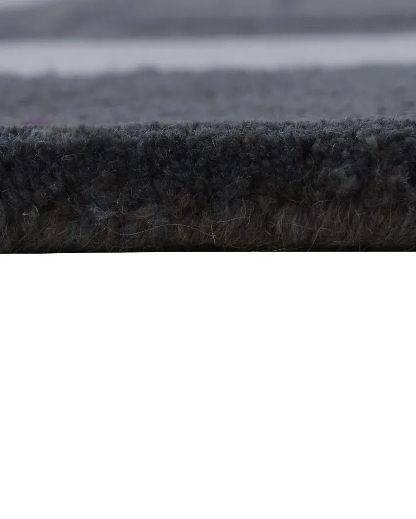 Exquisite Grey Solid Hand Tufted Wool Carpet