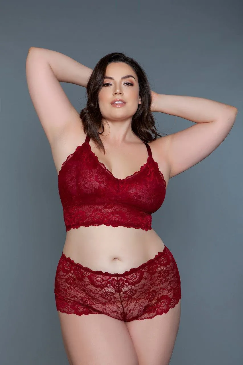 Exquisite Plus Size Cami Bralette Pantie Set