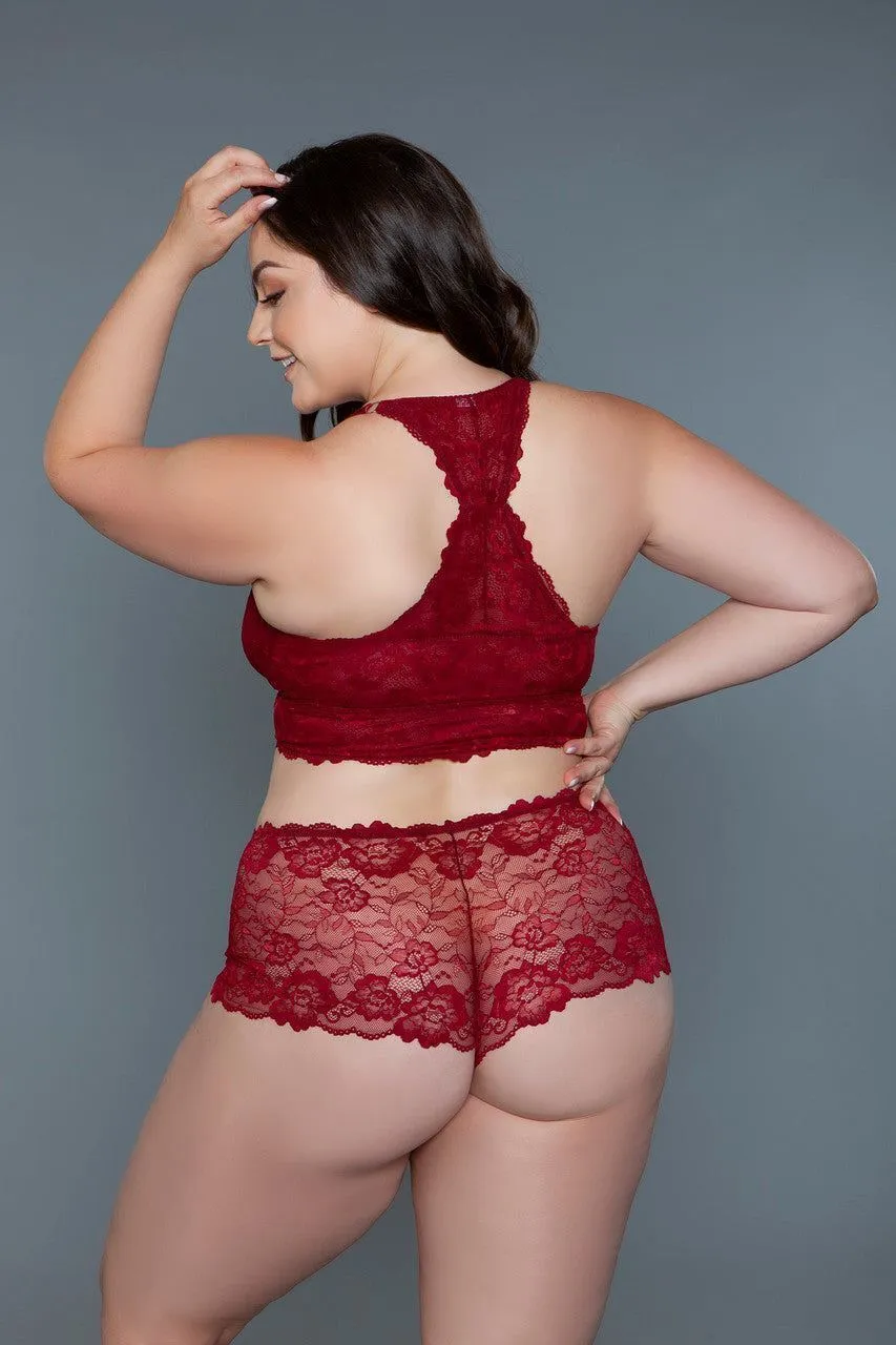 Exquisite Plus Size Cami Bralette Pantie Set