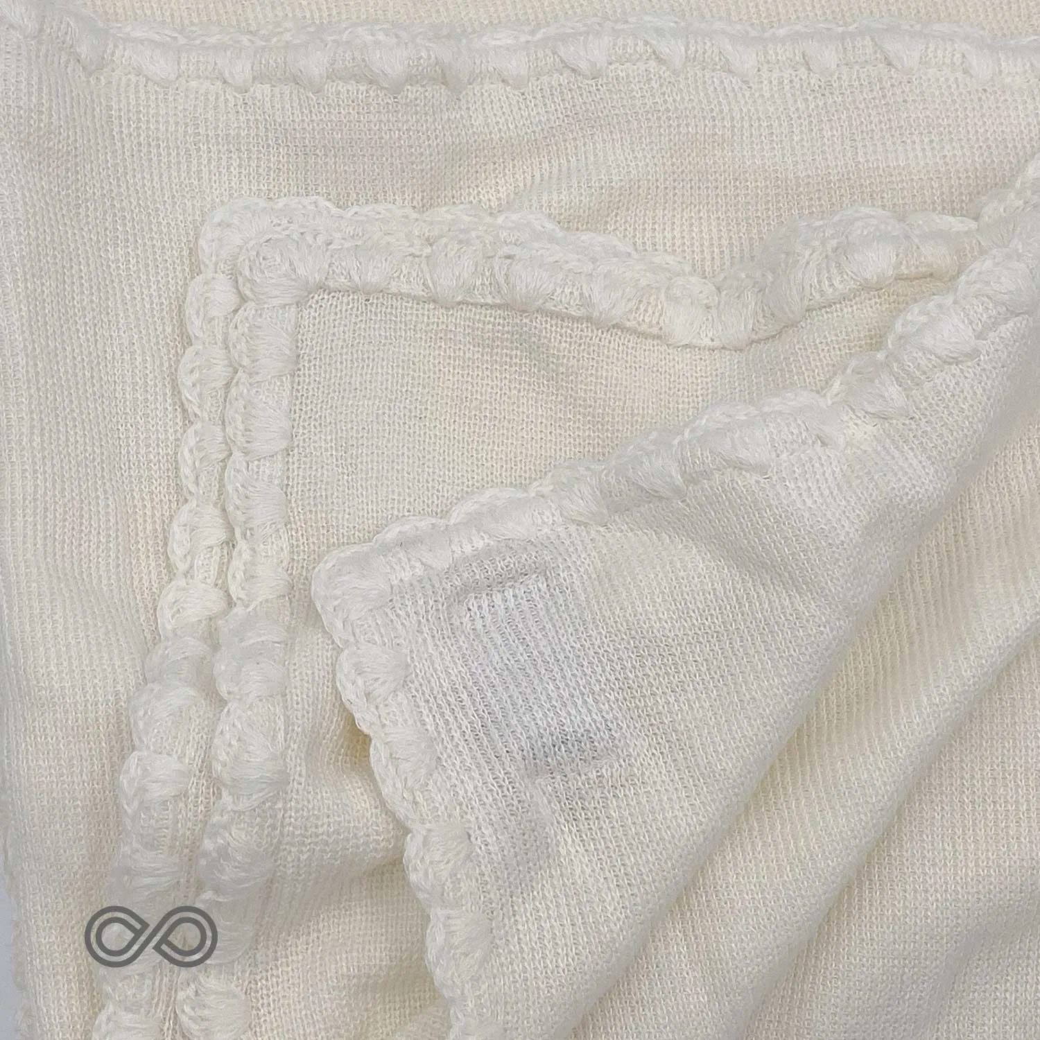 FLAXVILLE 100% Organic Flax Linen Ribbed Knit Blanket