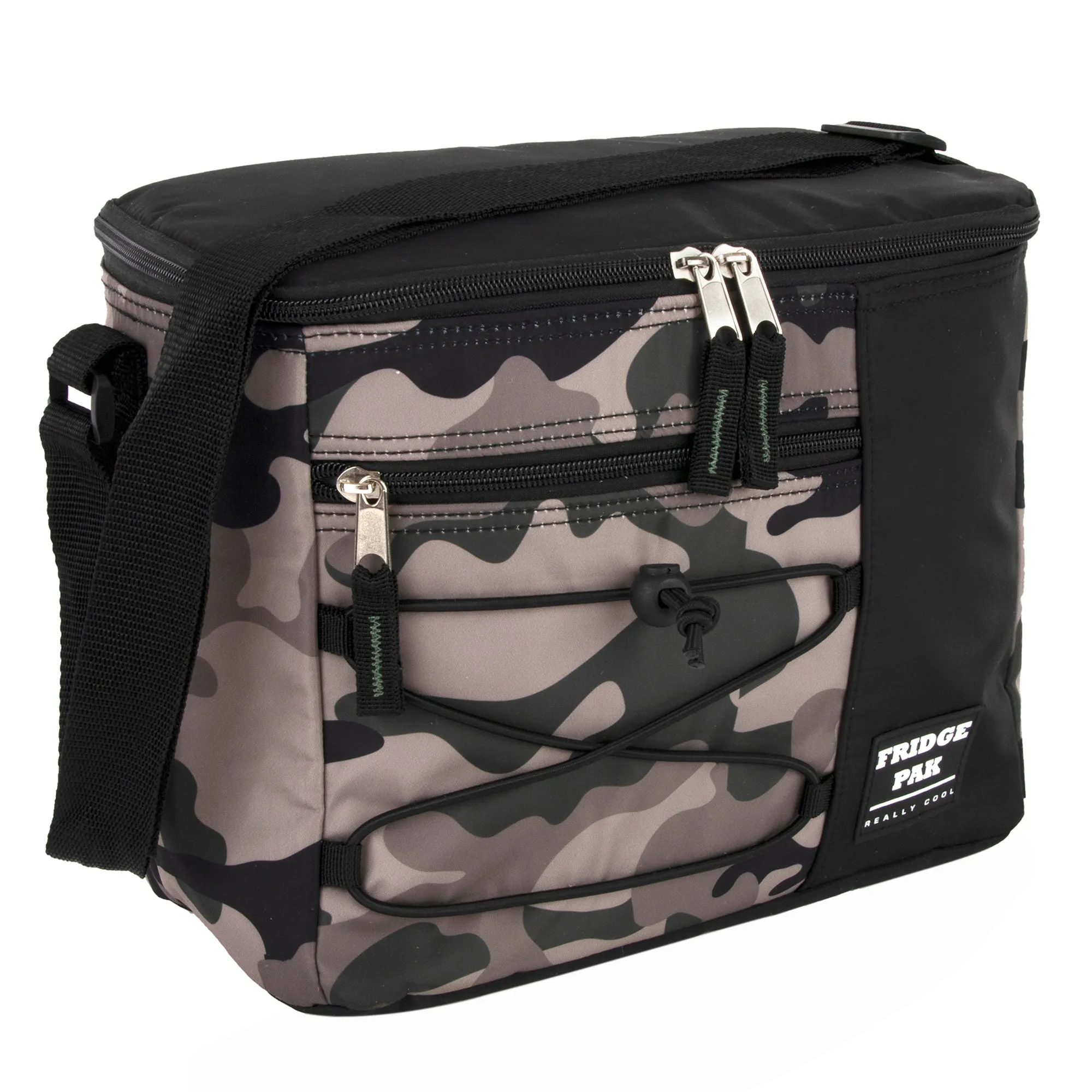 Fridge Pak 12 Can Printed Cooler Bag With Front Zippered Pocket