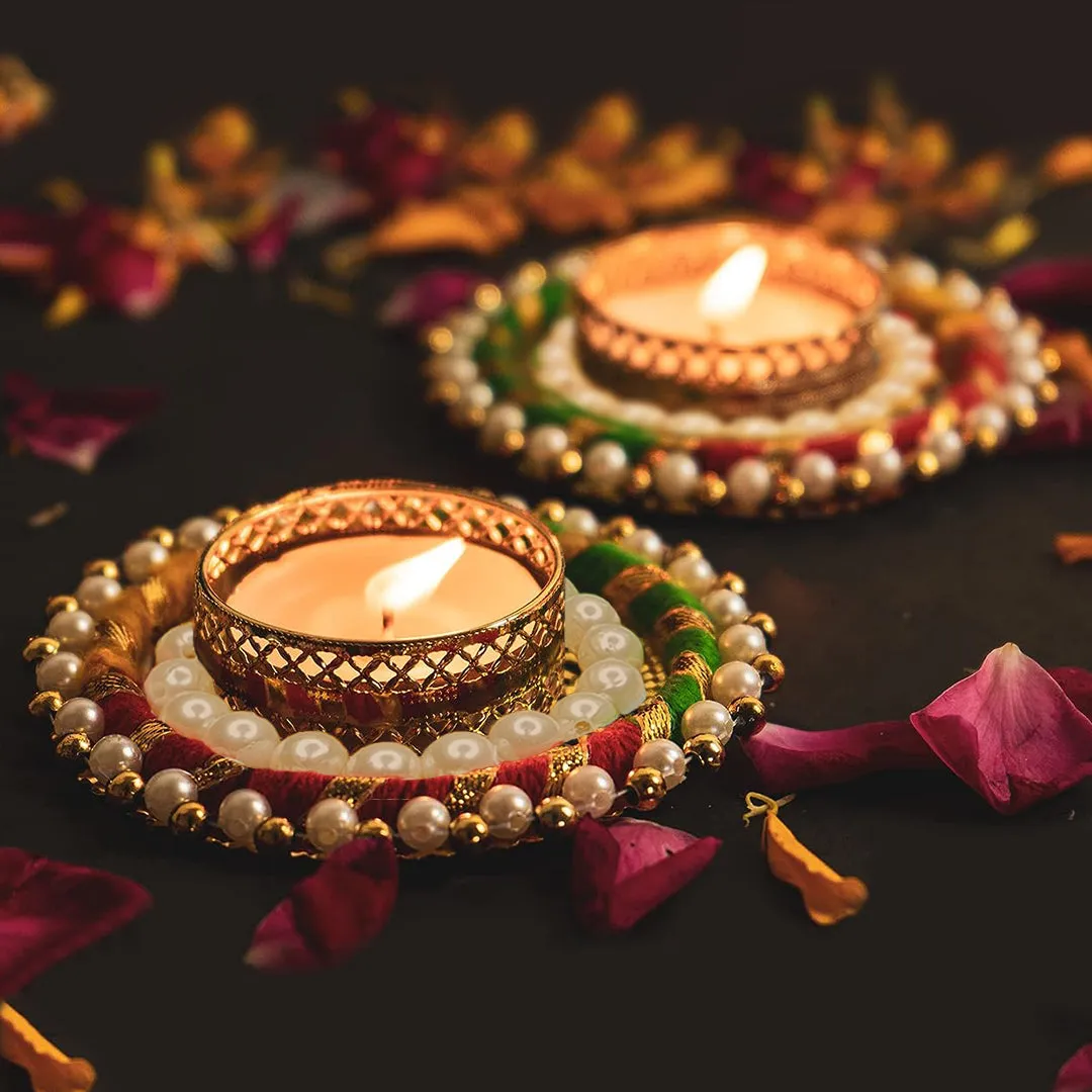 Giftana Exquisite Diwali Drinkware Set - White