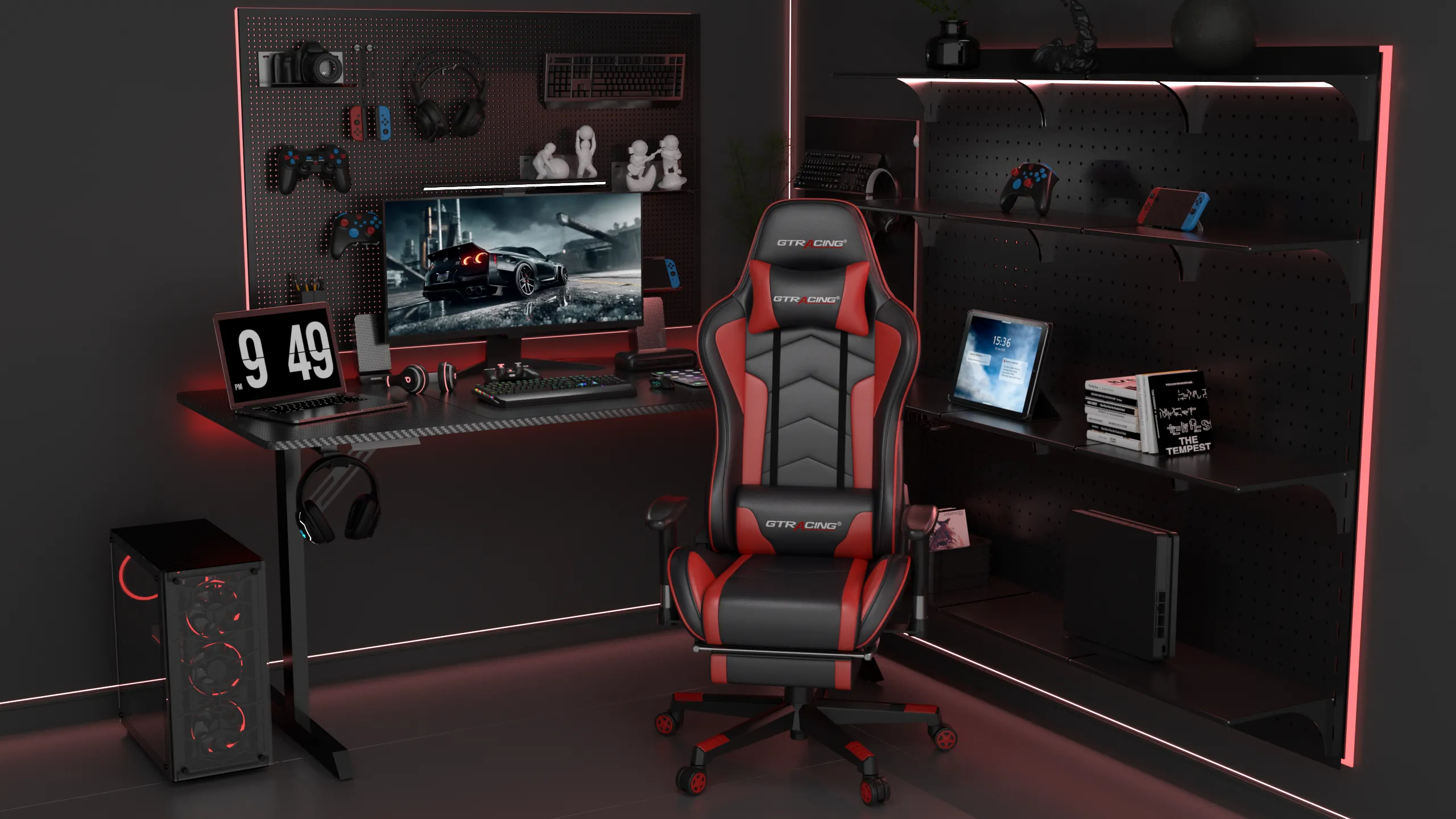 GTRACING T-Shaped Gaming Desk WMT TB200