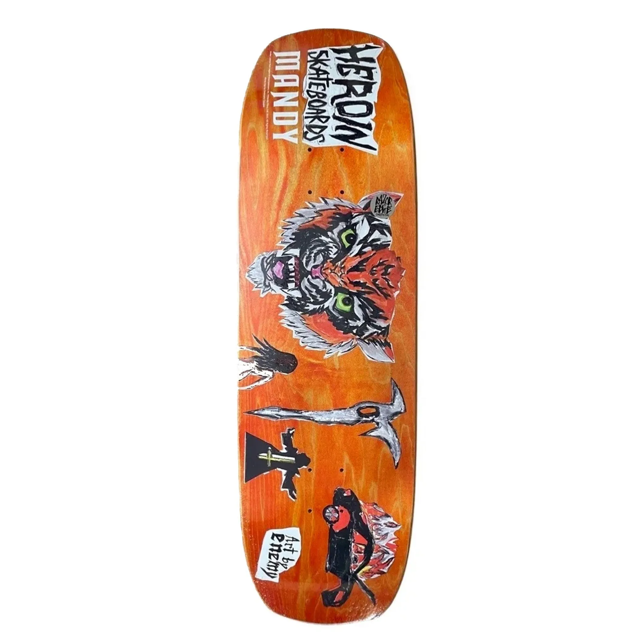 Heroin Skateboards Mandy x Enemy Symmetrical Skateboard Deck - 9.5 (Various Stains)