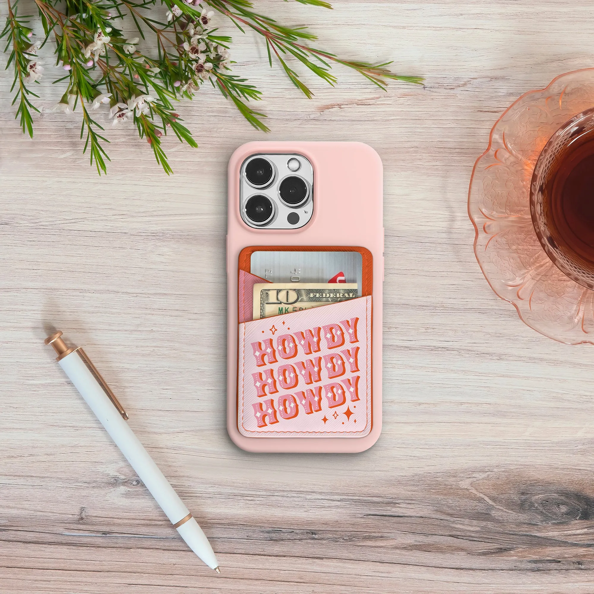 Howdy Partner Stick-On Cell Phone Wallet