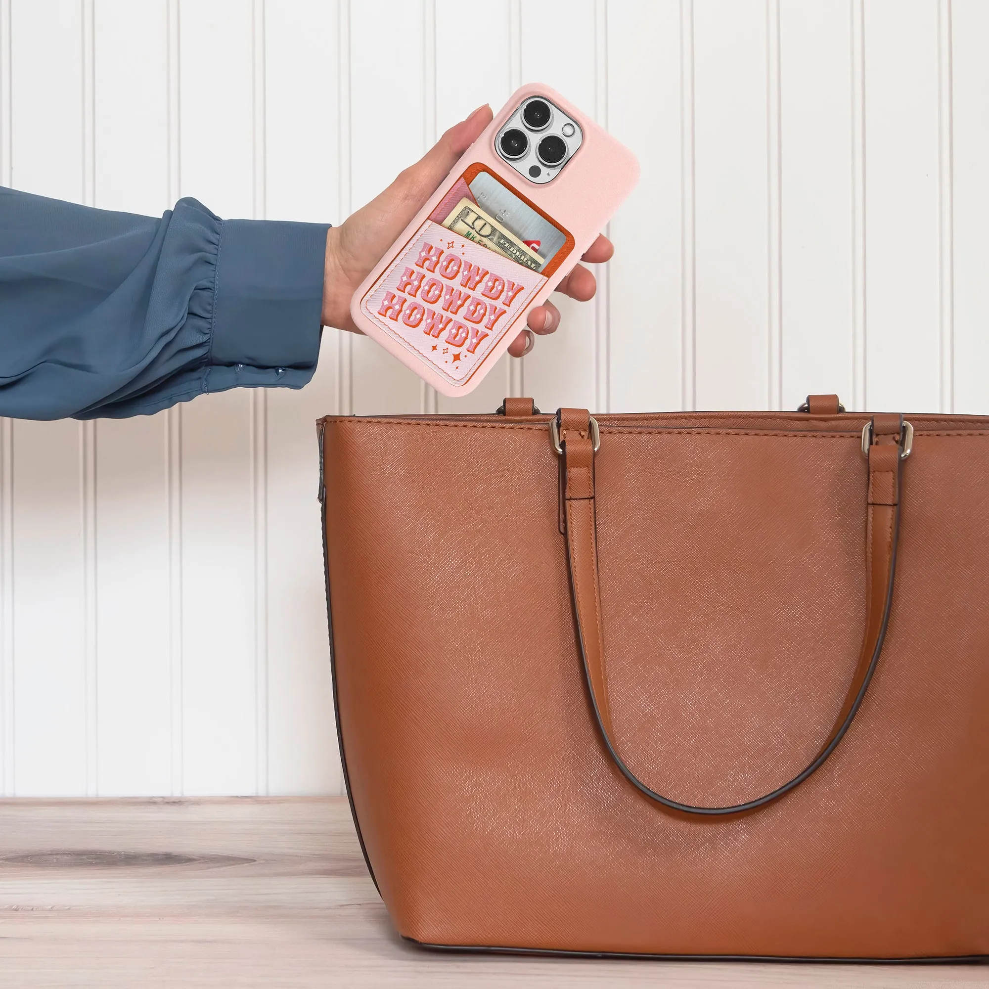 Howdy Partner Stick-On Cell Phone Wallet