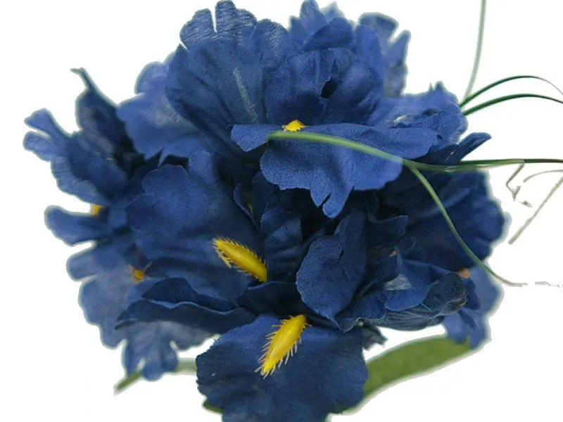 Iris Bush Artificial Silk Flowers - Royal Blue