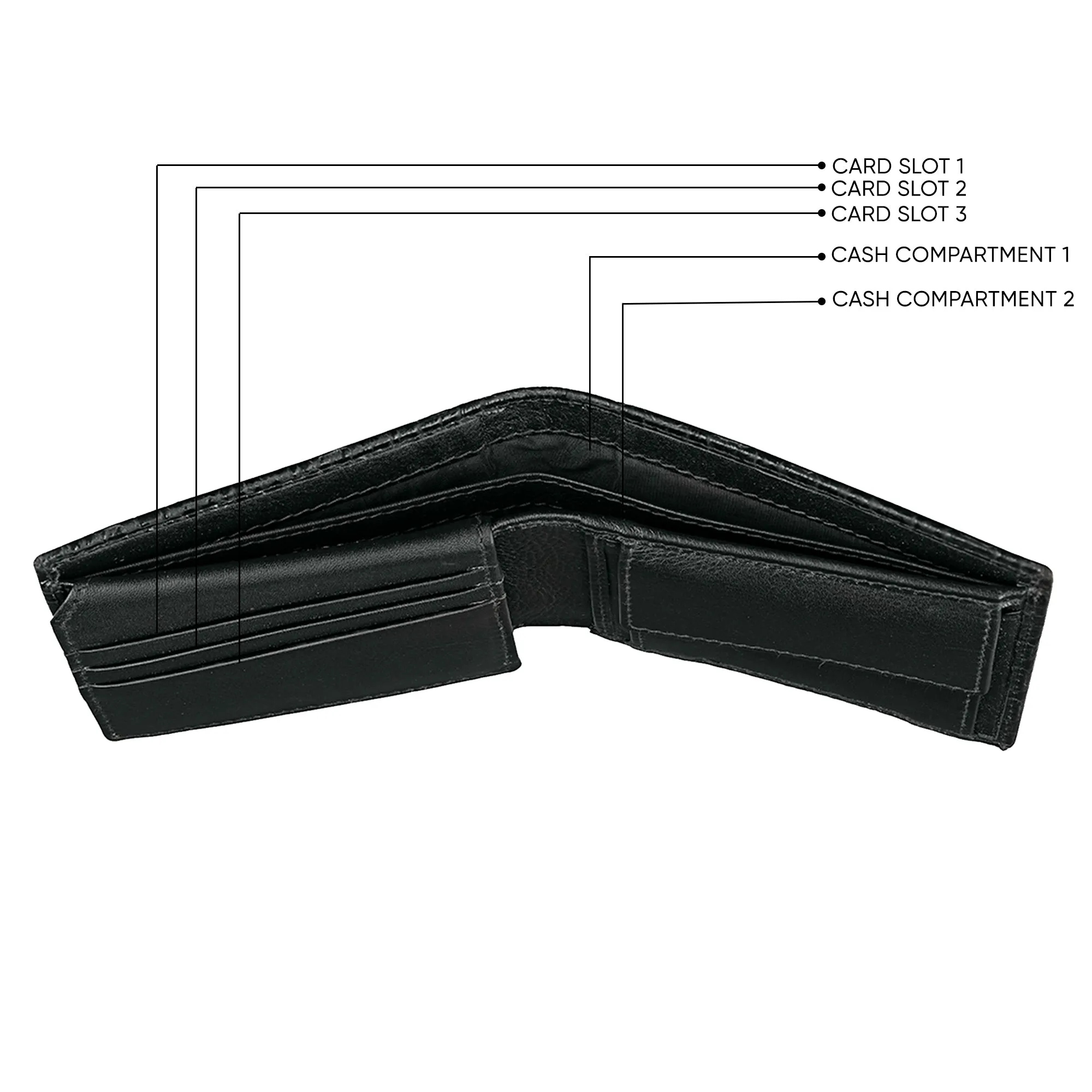 Italian Chatai | Men's Genuine Leather Wallet | Color: Black