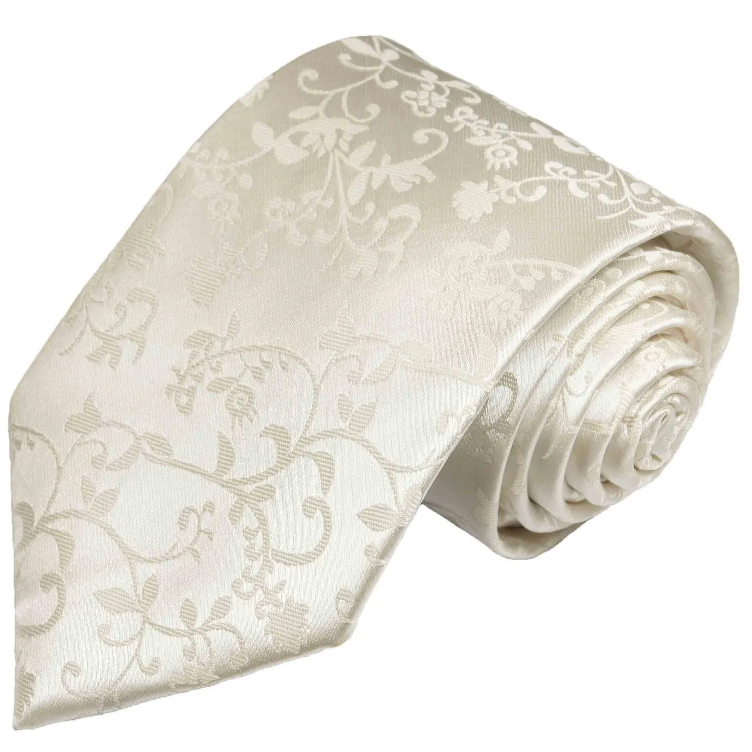 Ivory Vines Wedding Silk Tie by Paul Malone