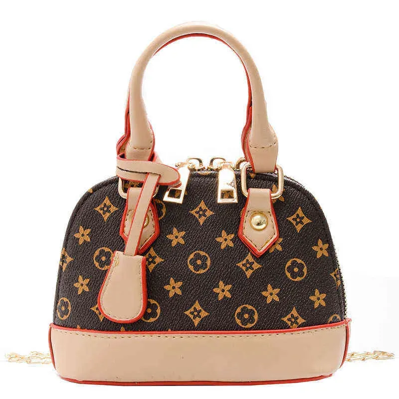 Kids Girls Fashion Handbag PU Leather Purse Chain Shell Bag Brand Crossbody Fanny Pack Shoulder Bags Messenger Bags Princess Totes H22304