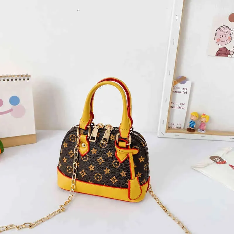 Kids Girls Fashion Handbag PU Leather Purse Chain Shell Bag Brand Crossbody Fanny Pack Shoulder Bags Messenger Bags Princess Totes H22304