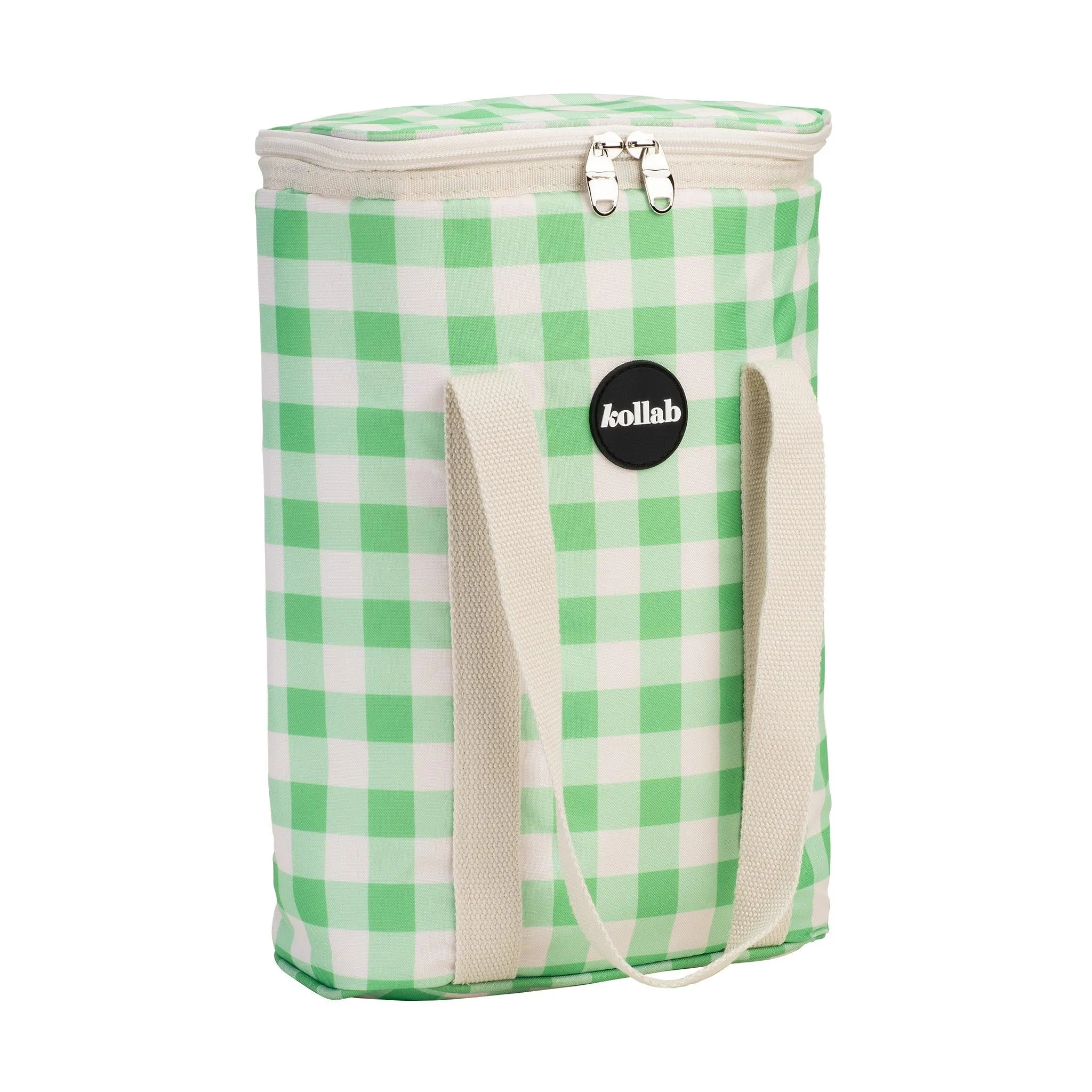 Kollab Wine Cooler Bag - Kelly Green Check