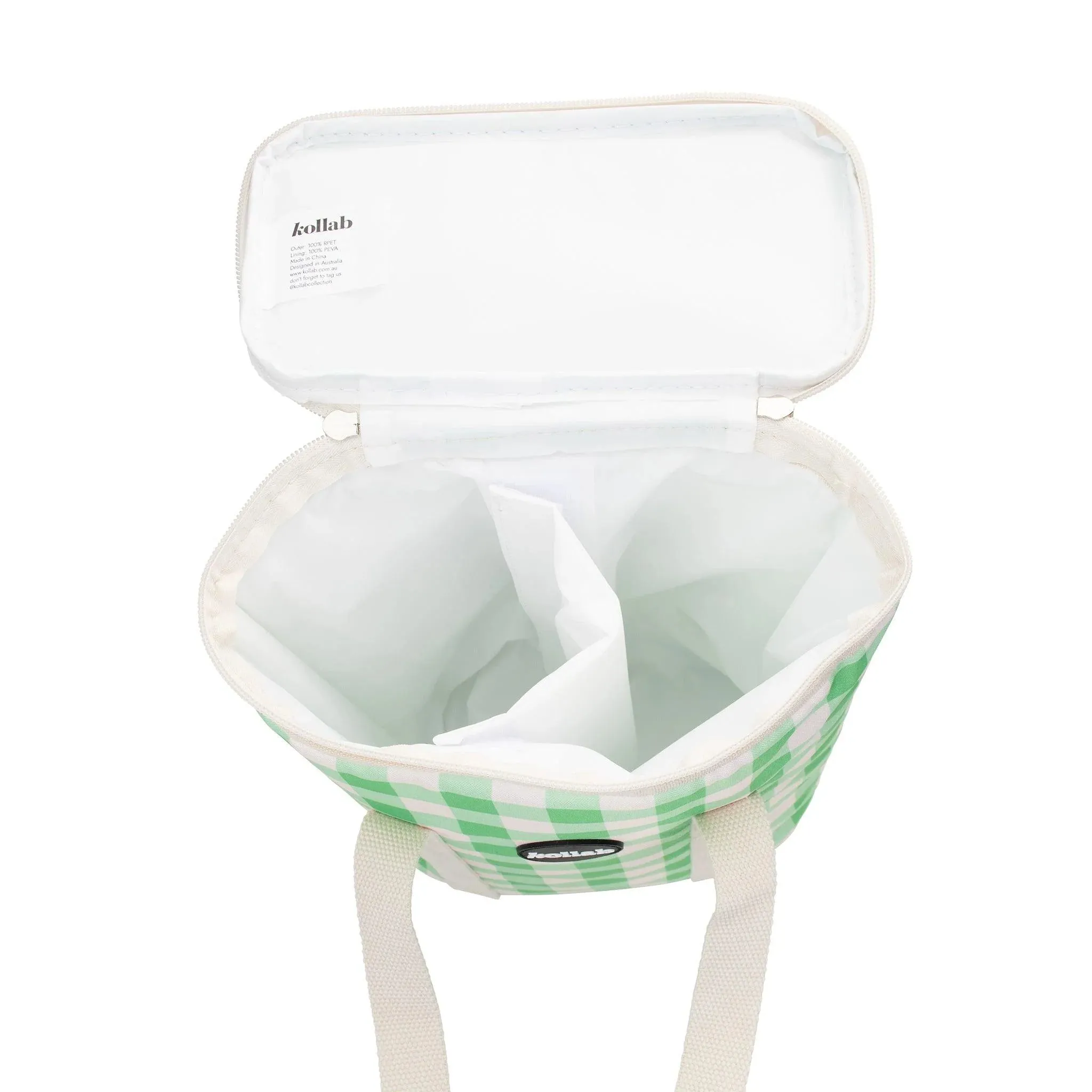 Kollab Wine Cooler Bag - Kelly Green Check