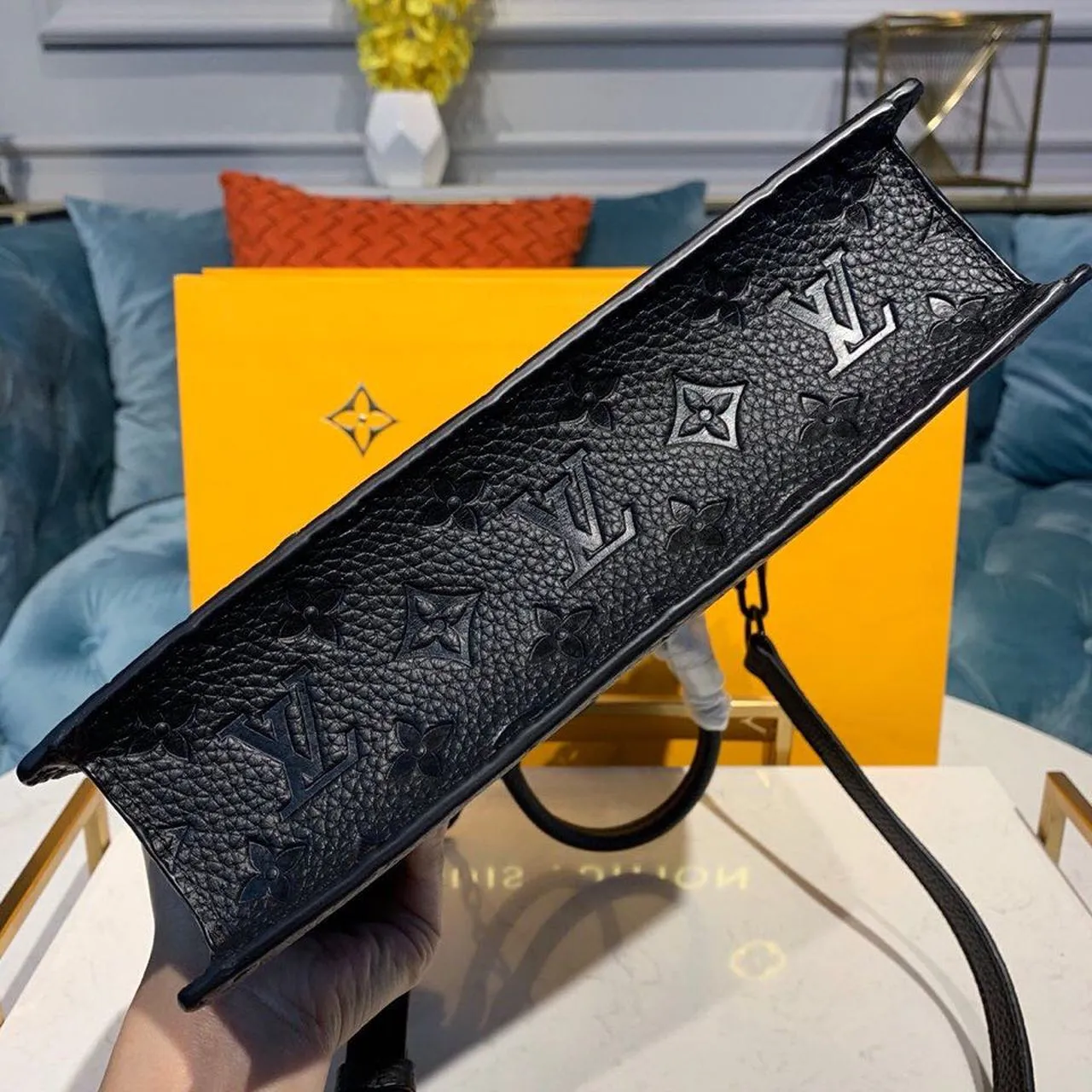 Louis Vuitton Mens Briefcase Runway Bag 28cm Monogram Empreinte Spring/Summer 2020 Collection M44476 Black