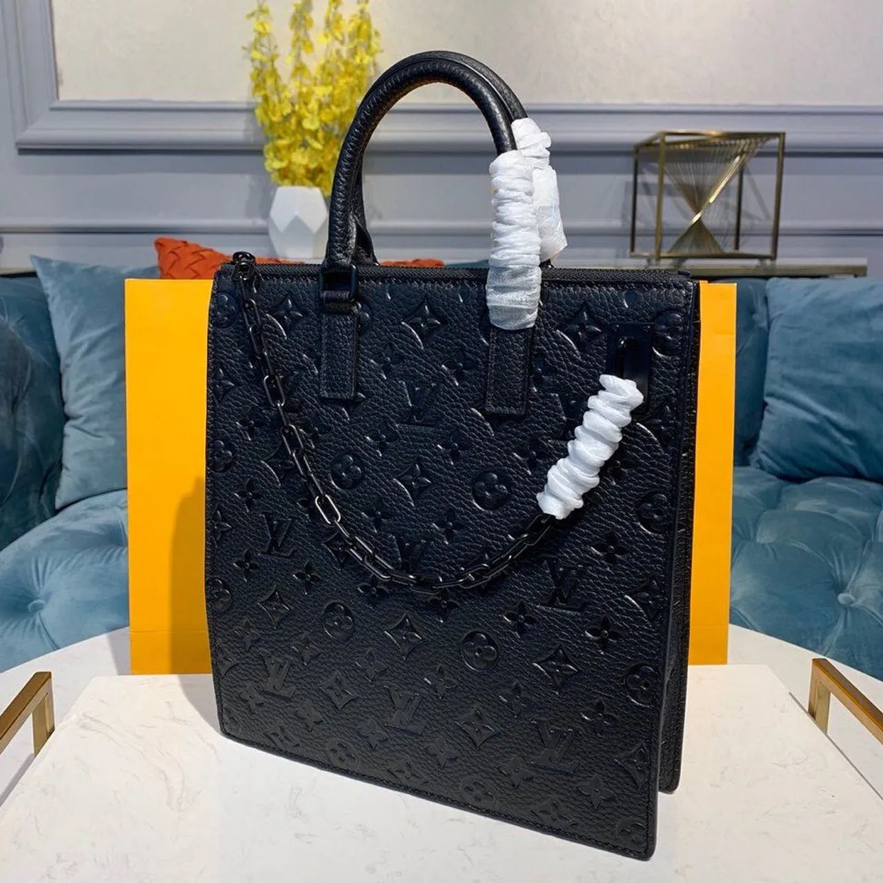 Louis Vuitton Mens Briefcase Runway Bag 28cm Monogram Empreinte Spring/Summer 2020 Collection M44476 Black